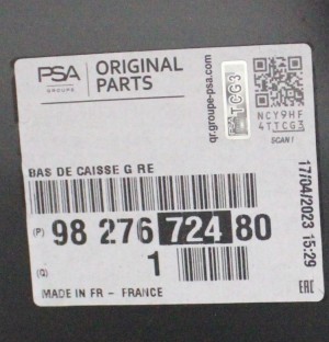 PEUGEOT PARTNER 4 IV K9 L1 2019-2026 próg słupek lewy 9827672480 4/4 MINIATURA