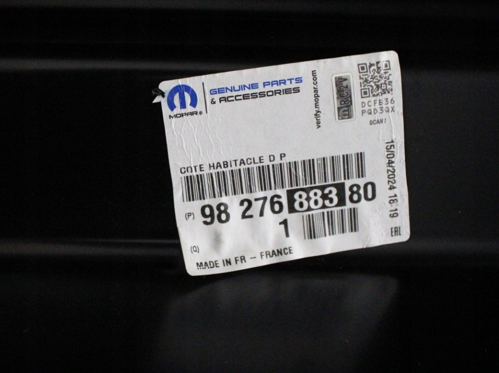 PEUGEOT PARTNER 4 IV K9 2019-2025 próg słupek A prawy 9827688380 5/5