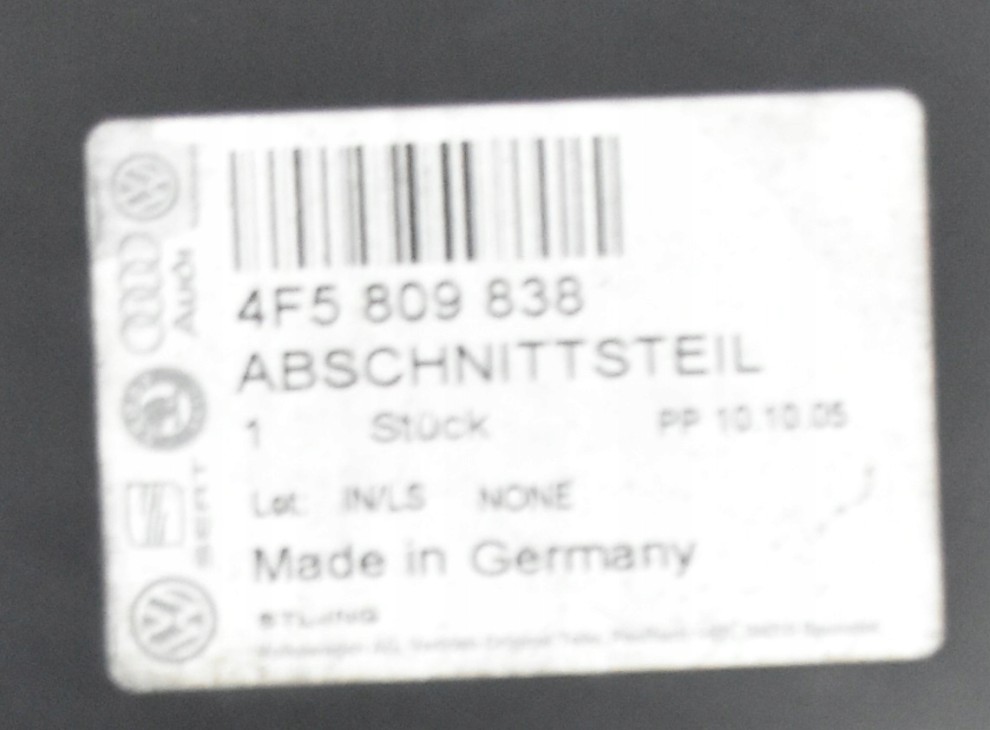 AUDI A6 S6 C6 SEDAN 4F5 2004-2012 tylny prawy błotnik 4F5809838 4F5809838A 3/5