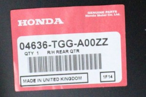 HONDA CIVIC X 10 5D HB 2017-2021 Tylny prawy błotnik 04636TGGA00ZZ 3/5 MINIATURA