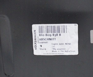 AUDI A5 S5 CABRIO CABRIOLET 8F0 2009-2016 próg słupek A prawy 8F0809837B 4/6 MINIATURA