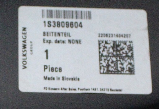 VW UP 1S3 3D 2011-2024 tylny prawy błotnik 1S3809604 5/7